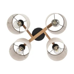 Lampa Sufitowa DEVA Brązowy Beżowy Abażury 4xE27
