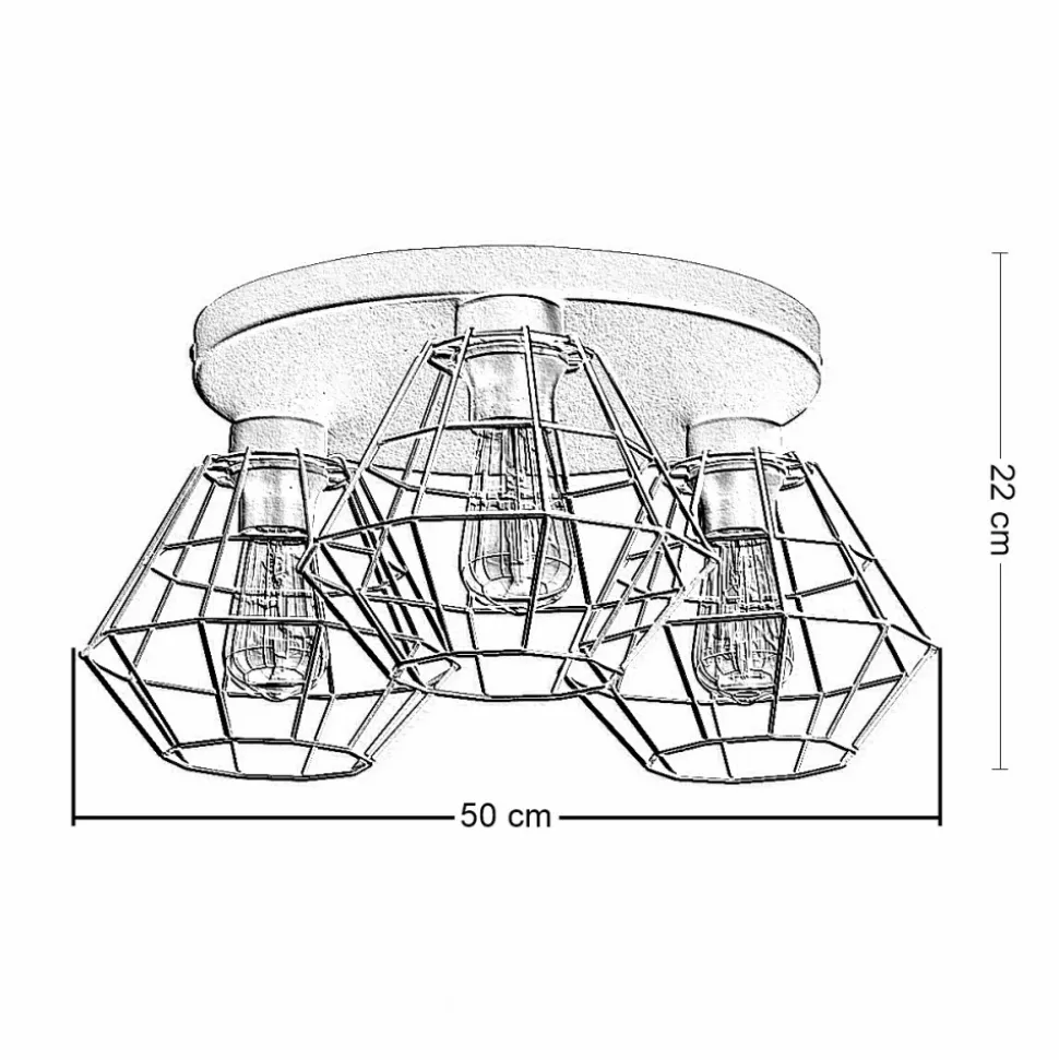 Lampa Sufitowa DIAMOND Biały Metalowe Klosze 3xE27