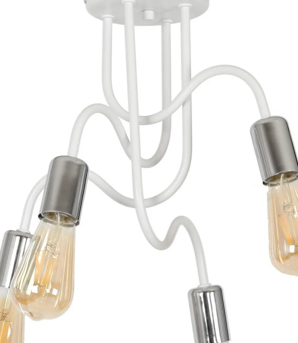 Lampa Sufitowa DOW Biały Srebrny 4xE27