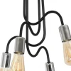 Lampa Sufitowa DOW Czarny Srebrny 4xE27
