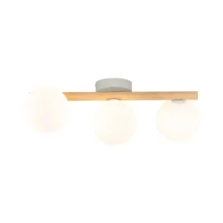 Lampa sufitowa ESTERA WOOD biała sosna 3xG9