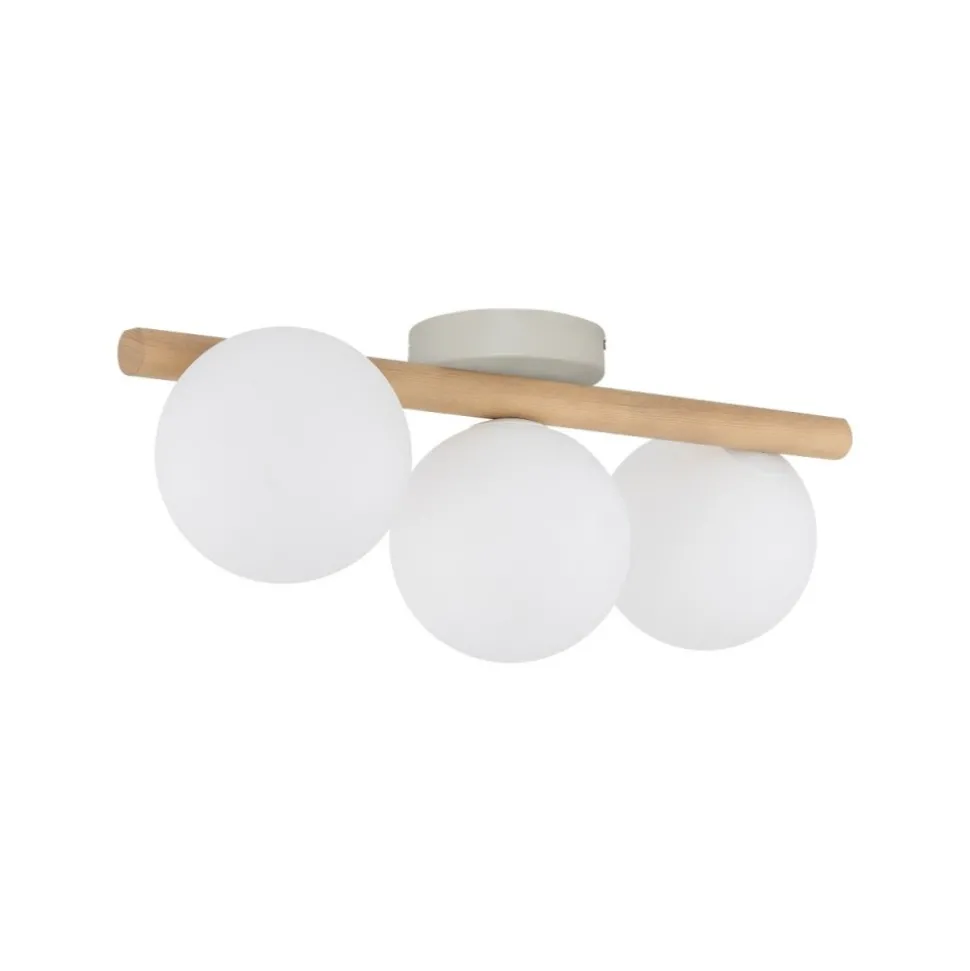 Lampa sufitowa ESTERA WOOD biała sosna 3xG9