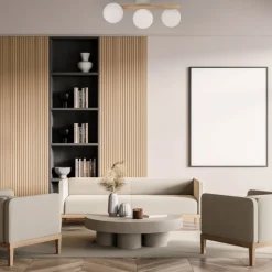 Lampa sufitowa ESTERA WOOD biała sosna 3xG9