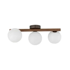 Lampa sufitowa ESTERA WOOD orzech klosz biały 3xG9