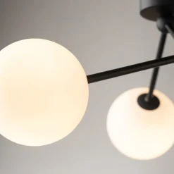 Lampa Sufitowa FAIRY Czarny Szklane Klosze 3xG9