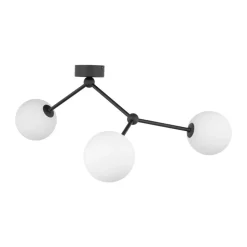 Lampa Sufitowa FAIRY Czarny Szklane Klosze 3xG9