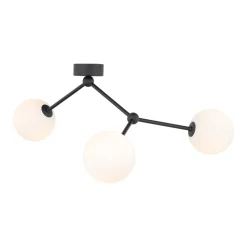 Lampa Sufitowa FAIRY Czarny Szklane Klosze 3xG9