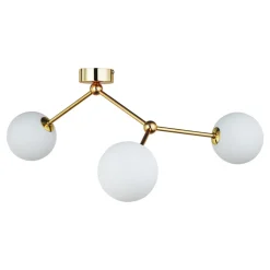 Lampa Sufitowa FAIRY Złoty Szklane Klosze 3xG9