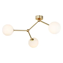Lampa Sufitowa FAIRY Złoty Szklane Klosze 3xG9