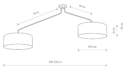 Lampa Sufitowa FALCON Czarny Abażury 2xE27