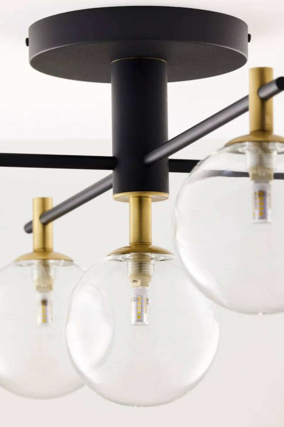 Lampa Sufitowa FIGARO Czarny Transparentny Szklane Klosze 5xG9