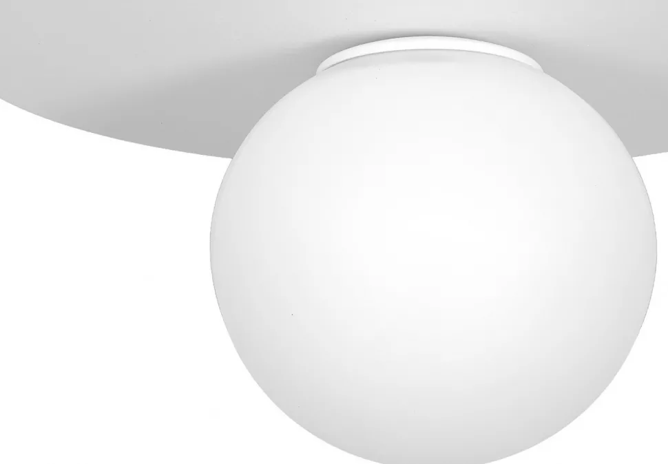 Lampa Sufitowa FLAT Biały Szklany Klosz 1xE14