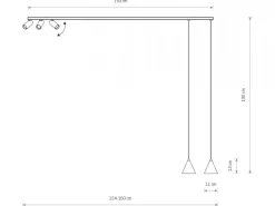 Lampa sufitowa FOURTY czarna 5xGU10