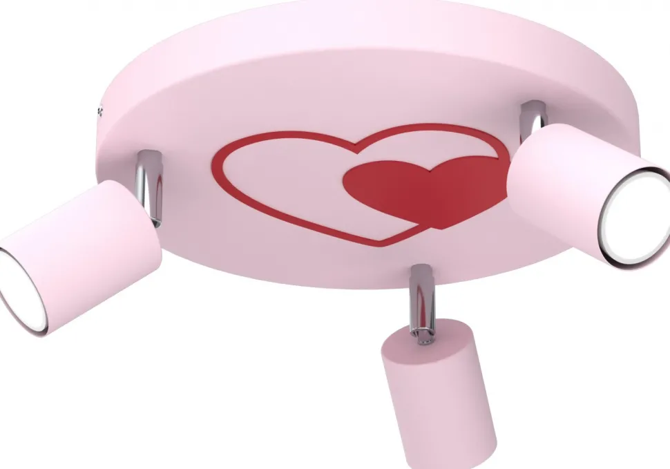 Lampa Sufitowa FUN Różowy 3xGU10 Serce