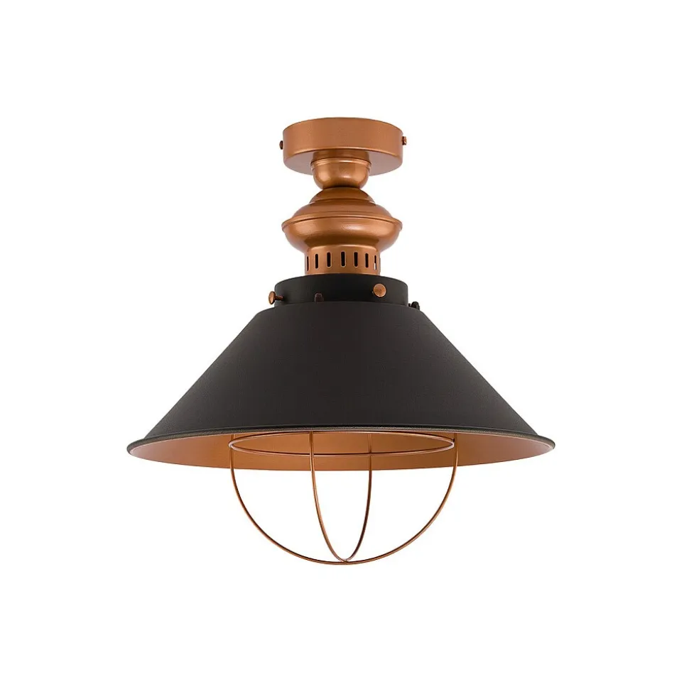Lampa Sufitowa GARRET Miedziany Czarny Metalowy Klosz 1xE27 34cm