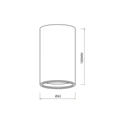 Lampa Sufitowa GENESIS Tuba Czarny 1xGU10 6,3x10cm