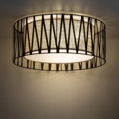 Lampa sufitowa HARMONY czarna juta 4xE27