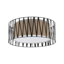 Lampa sufitowa HARMONY czarna juta 4xE27