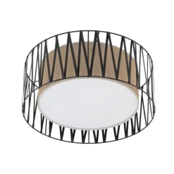 Lampa sufitowa HARMONY czarna juta 4xE27