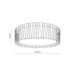 Lampa sufitowa HARMONY czarna juta 4xE27