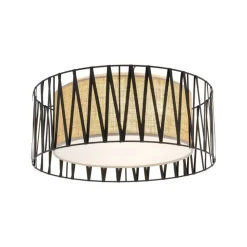 Lampa sufitowa HARMONY czarna juta 4xE27