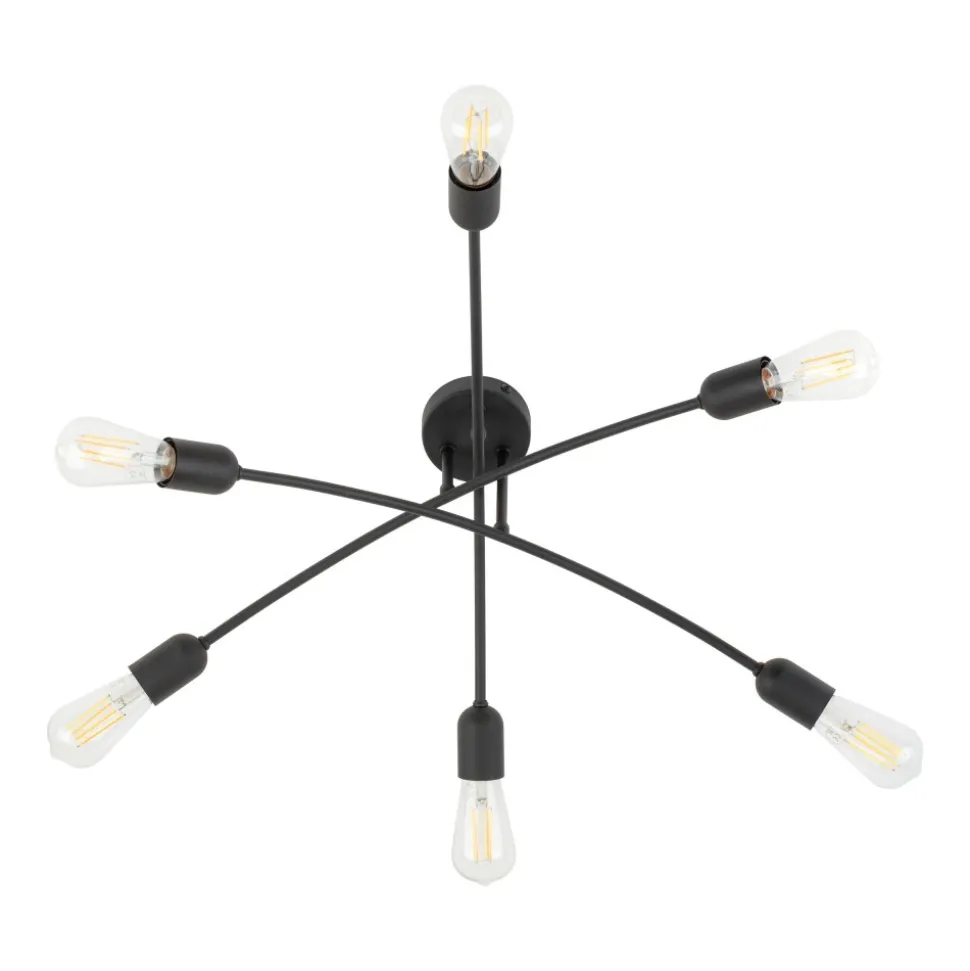 Lampa Sufitowa HELIX Czarny Loft 6xE27