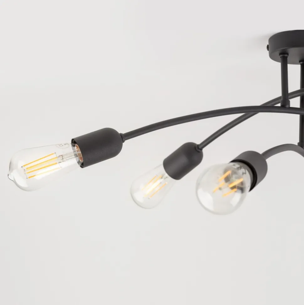 Lampa Sufitowa HELIX Czarny Loft 6xE27