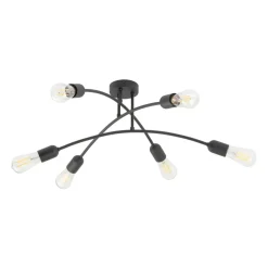 Lampa Sufitowa HELIX Czarny Loft 6xE27