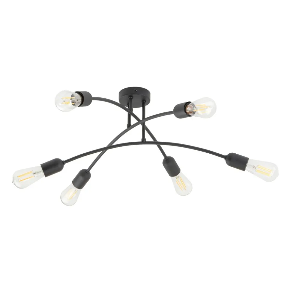 Lampa Sufitowa HELIX Czarny Loft 6xE27