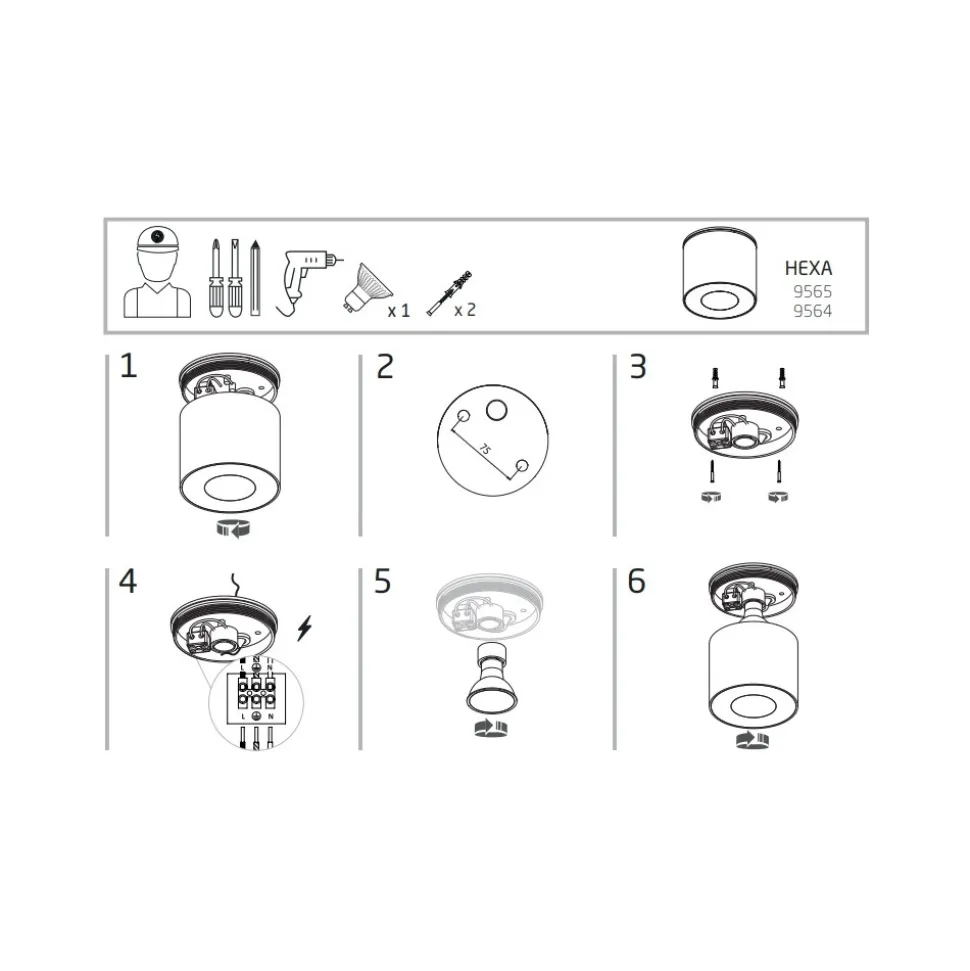 Lampa Sufitowa HEXA Biały 1xGU10 IP44