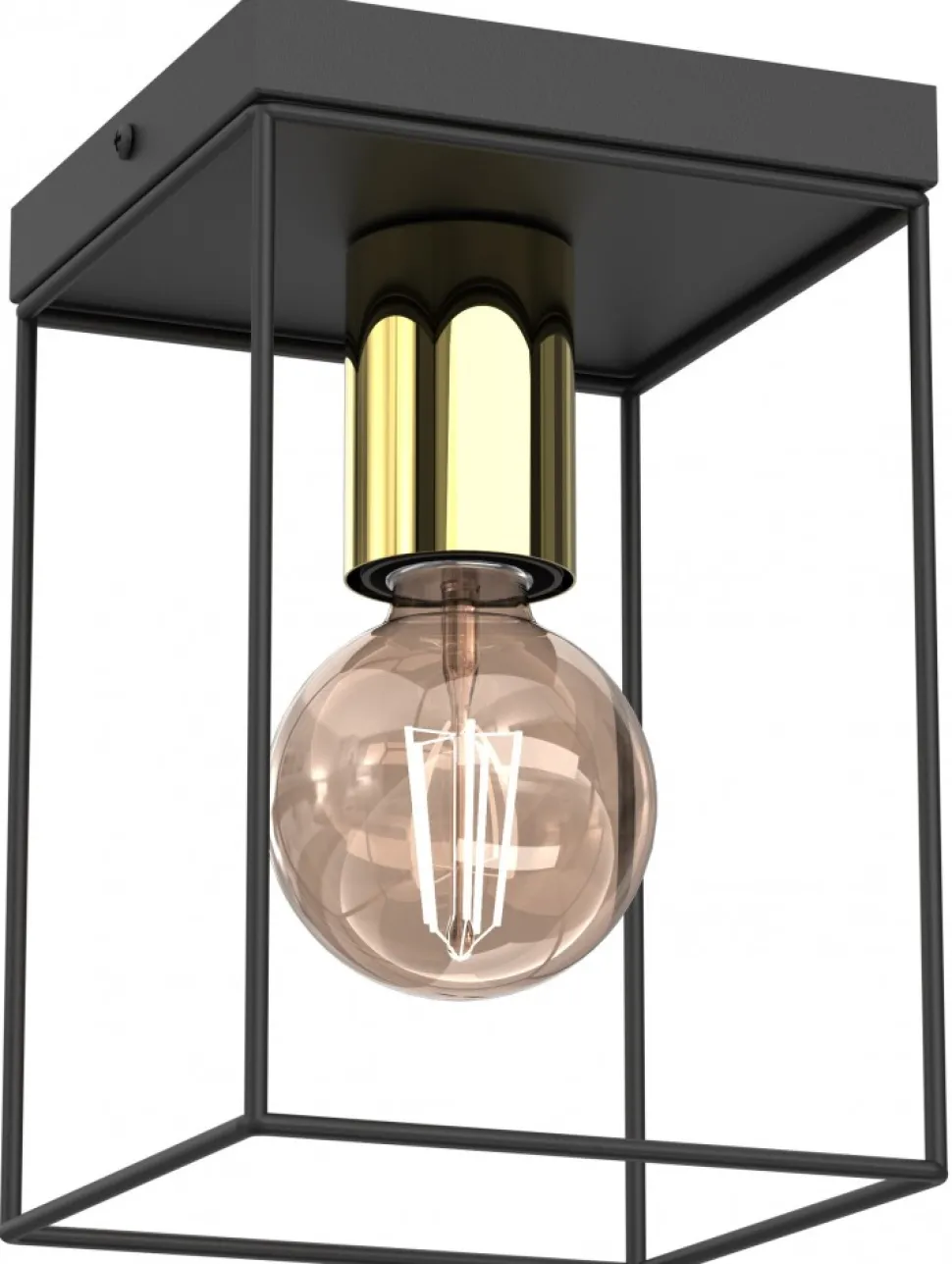 Lampa Sufitowa HOMEN Czarny Złoty 1xE27