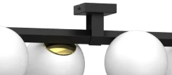 Lampa Sufitowa IDRIS Czarny Złoty Szklany Klosz 6xE27