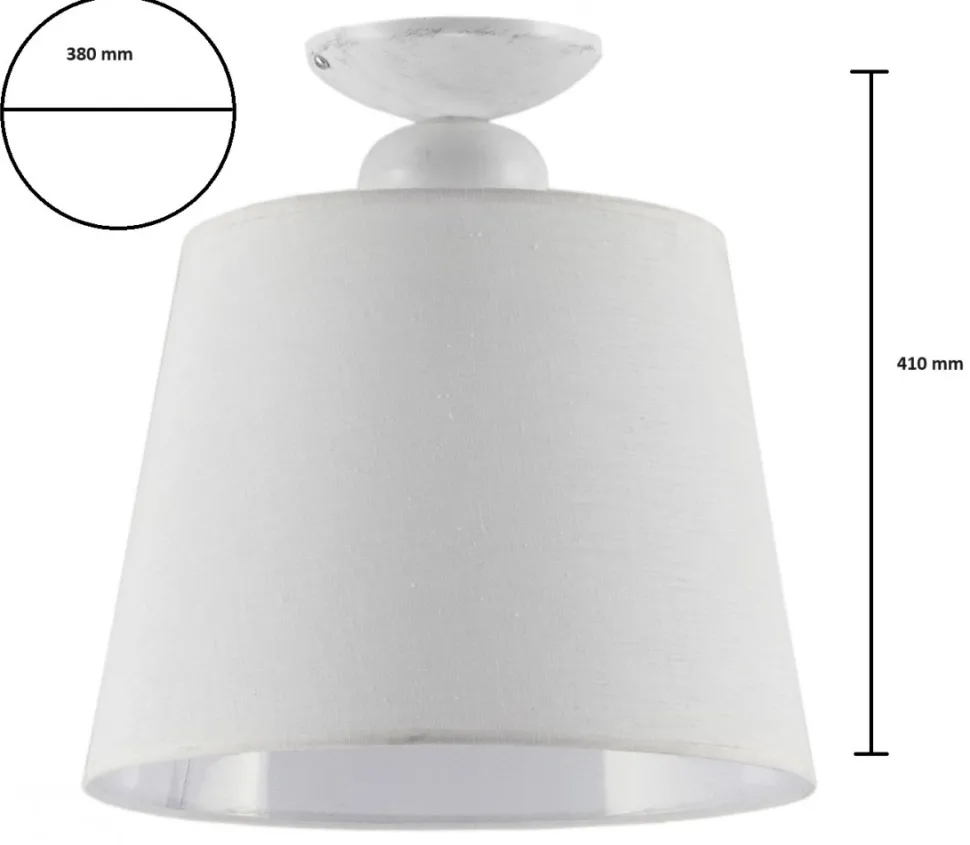Lampa Sufitowa KAMELIA Biały Abażur 1xE27 38 cm