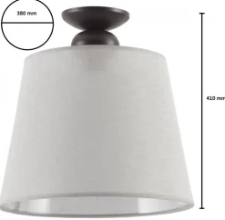 Lampa Sufitowa KAMELIA Brązowy Szary Abażur 1xE27 38 cm