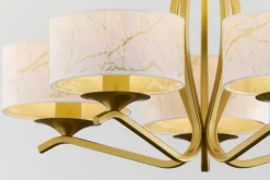 Lampa sufitowa KASZMIR złota biały abażur 5xE27