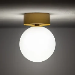 Lampa Sufitowa KIER Złoty Biały Szklany Klosz 1xG9