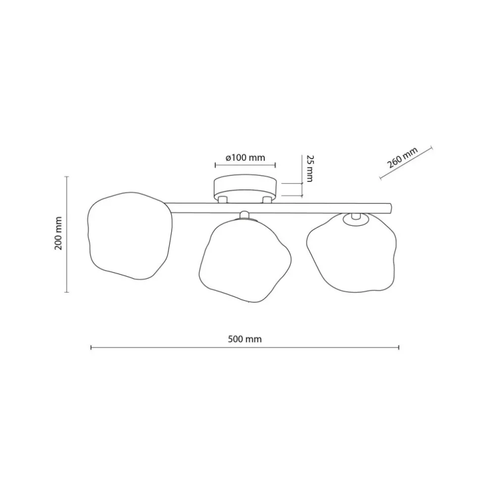Lampa sufitowa LAVA brązowa 3xG9