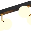 Lampa Sufitowa LUNA Czarny Złoty Szklane Klosze 6xG9