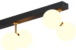 Lampa Sufitowa LUNA Czarny Złoty Szklane Klosze 6xG9