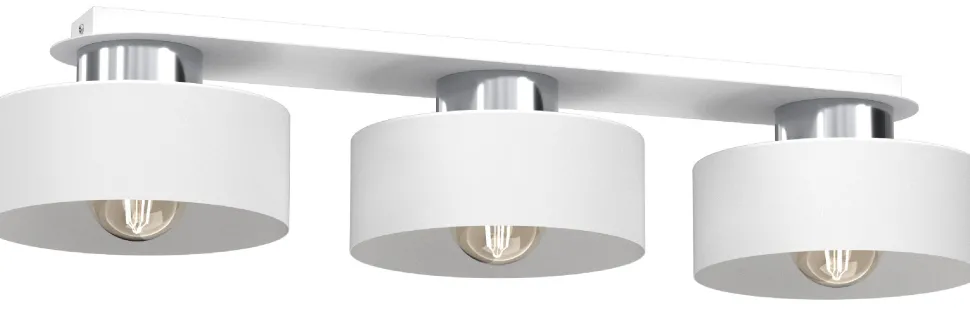 Lampa Sufitowa MARTI Biały Srebrny Metalowy Klosz 3xE27