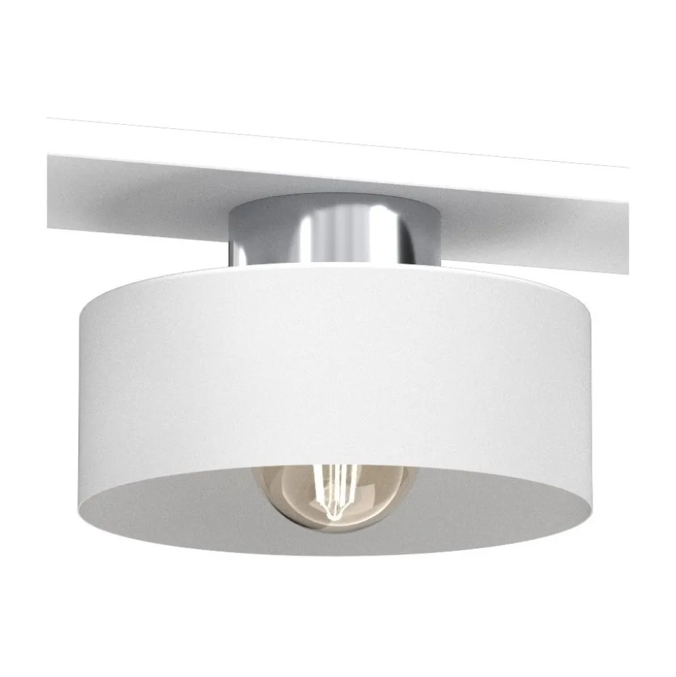 Lampa Sufitowa MARTI Biały Srebrny Metalowy Klosz 3xE27