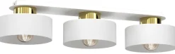 Lampa Sufitowa MARTI Biały Złoty Metalowy Klosz 3xE27
