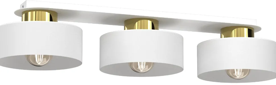 Lampa Sufitowa MARTI Biały Złoty Metalowy Klosz 3xE27
