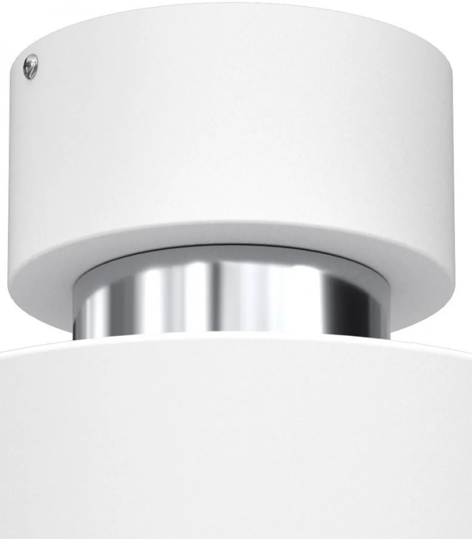Lampa Sufitowa MARTI Biały Srebrny Metalowy Klosz 1xE27