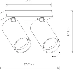 Lampa sufitowa MONO czarna/złota 2xGU10
