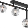 Lampa Sufitowa NEPTUN Czarny Szklane Klosze 3xG9