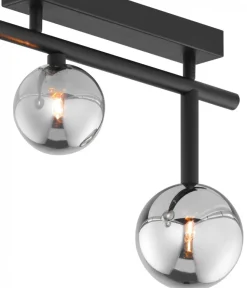 Lampa Sufitowa NEPTUN Czarny Szklane Klosze 3xG9