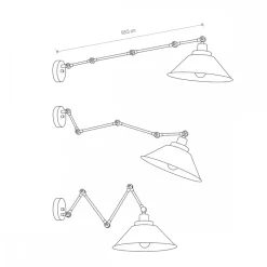 Lampa Sufitowa PANTOGRAPH Czarny Metalowy Klosz 1xE27
