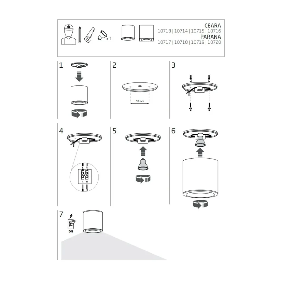 Lampa Sufitowa PARANA Złoty 1xGU10 IP44