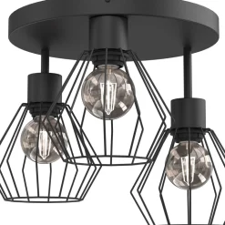 Lampa Sufitowa PARKLA Czarny Metalowy Klosz 3xE27